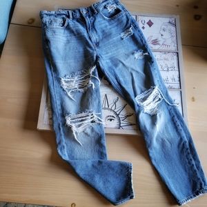 &Denim H&M High Rise Distressed Skinny Jeans